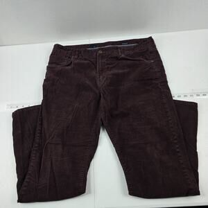 7Diamonds clifton slim straight jeans pants corduroy mens 38x32 burgundy‎ 5238